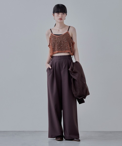 etoll.（エトル）の「ネップメッシュキャミビスチェ（キャミソール・レディース・アイボリー/ブラック/オレンジ・M）」の22枚目の写真