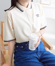 UMBRO・alotta別注/アンブロ　ワンポイント刺しゅう　配色デザインポロシャツ