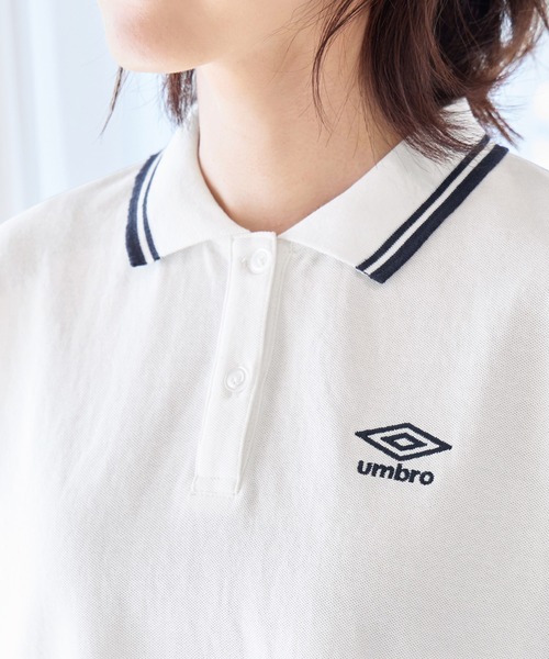 UMBRO(アンブロ)の「UMBRO・alotta別注/アンブロ ワンポイント刺しゅう 配色デザインポロシャツ(ポロシャツ・レディース・ホワイト/ネイビー/チャコール/アイボリー・L/M/3L/LL)」の20枚目の写真
