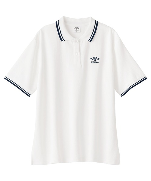 UMBRO(アンブロ)の「UMBRO・alotta別注/アンブロ ワンポイント刺しゅう 配色デザインポロシャツ(ポロシャツ・レディース・ホワイト/ネイビー/チャコール/アイボリー・L/M/3L/LL)」の13枚目の写真