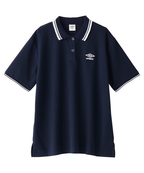 UMBRO(アンブロ)の「UMBRO・alotta別注/アンブロ ワンポイント刺しゅう 配色デザインポロシャツ(ポロシャツ・レディース・ホワイト/ネイビー/チャコール/アイボリー・L/M/3L/LL)」の14枚目の写真