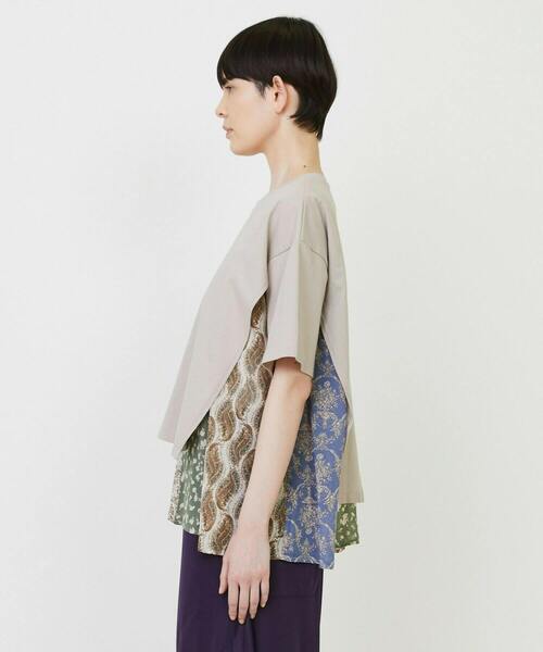 FRAPBOIS（フラボア）の「レイヤーシフォンT（Tシャツ/カットソー・レディース・ブラック/ベージュ・1）」の3枚目の写真