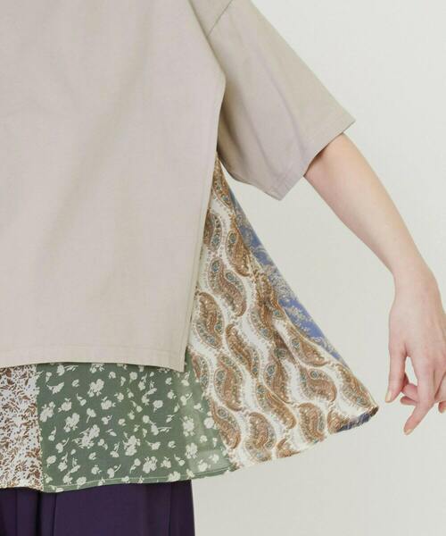 FRAPBOIS（フラボア）の「レイヤーシフォンT（Tシャツ/カットソー・レディース・ブラック/ベージュ・1）」の6枚目の写真