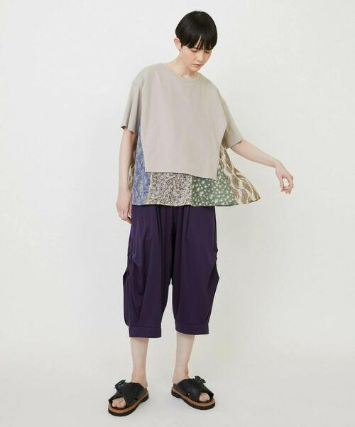 FRAPBOIS（フラボア）の「レイヤーシフォンT（Tシャツ/カットソー・レディース・ブラック/ベージュ・1）」の7枚目の写真