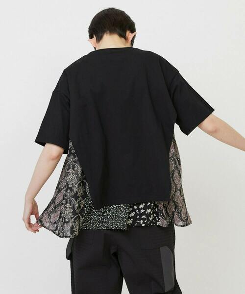 FRAPBOIS（フラボア）の「レイヤーシフォンT（Tシャツ/カットソー・レディース・ブラック/ベージュ・1）」の12枚目の写真