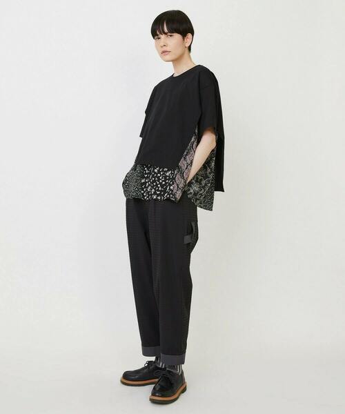 FRAPBOIS（フラボア）の「レイヤーシフォンT（Tシャツ/カットソー・レディース・ブラック/ベージュ・1）」の13枚目の写真