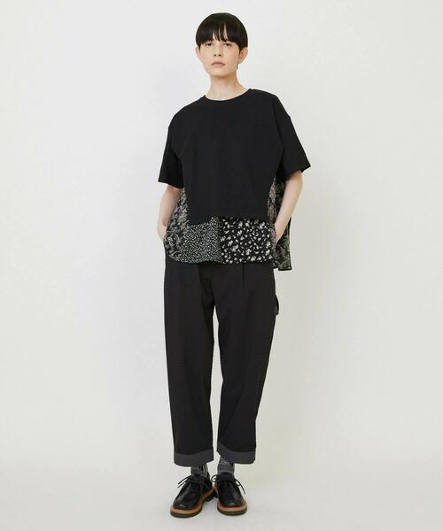 FRAPBOIS（フラボア）の「レイヤーシフォンT（Tシャツ/カットソー・レディース・ブラック/ベージュ・1）」の15枚目の写真