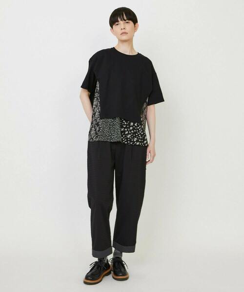 FRAPBOIS（フラボア）の「レイヤーシフォンT（Tシャツ/カットソー・レディース・ブラック/ベージュ・1）」の16枚目の写真