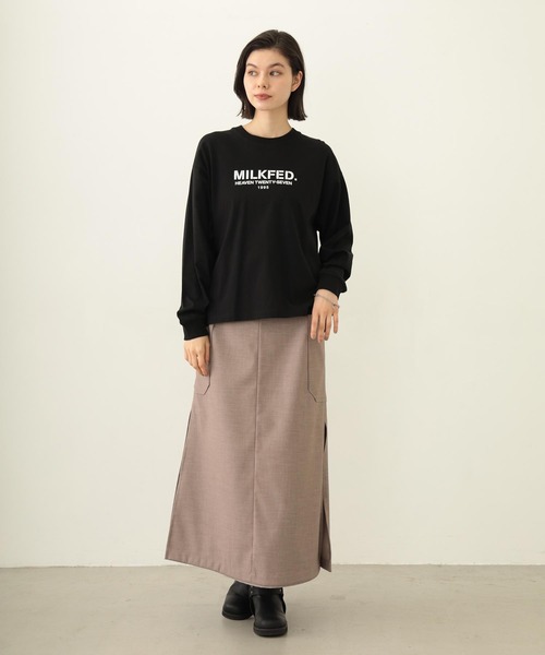 MILKFED.（ミルクフェド）の「FLARED CARGO SKIRT（スカート・レディース・グレー/ブラック/ベージュ・ONE SIZE）」の9枚目の写真