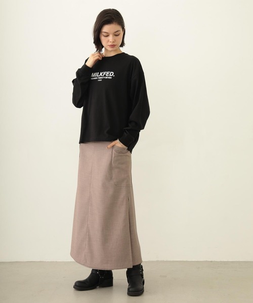 MILKFED.（ミルクフェド）の「FLARED CARGO SKIRT（スカート・レディース・グレー/ブラック/ベージュ・ONE SIZE）」の10枚目の写真