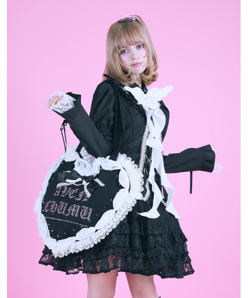 AVENCHUMU(アバンチュウム)の「Love heart's cake tote bag(トートバッグ・レディース・ピンク/ブラック/レオパード/ピンク系その他/ブラック×ホワイト/ドット/その他1・FREE)」の2枚目の写真