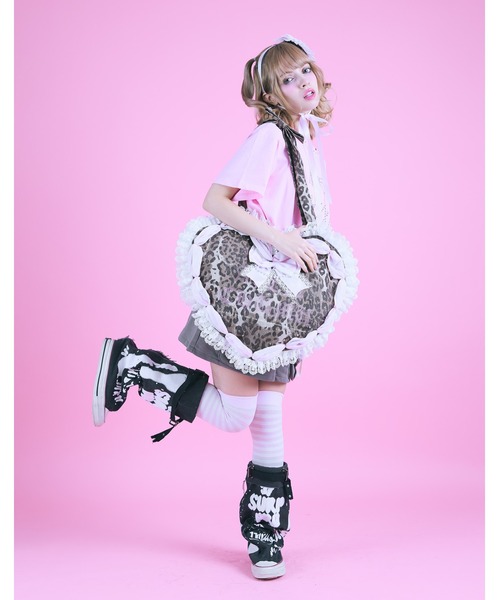 AVENCHUMU(アバンチュウム)の「Love heart's cake tote bag(トートバッグ・レディース・ピンク/ブラック/レオパード/ピンク系その他/ブラック×ホワイト/ドット/その他1・FREE)」の6枚目の写真