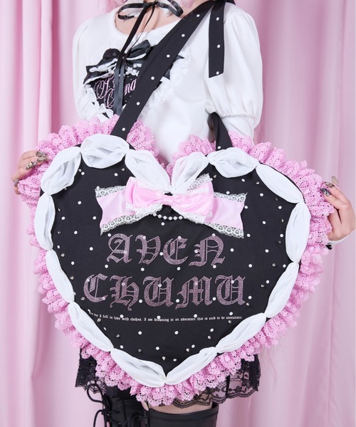 AVENCHUMU(アバンチュウム)の「Love heart's cake tote bag(トートバッグ・レディース・ピンク/ブラック/レオパード/ピンク系その他/ブラック×ホワイト/ドット/その他1・FREE)」の7枚目の写真