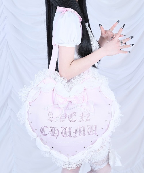 AVENCHUMU(アバンチュウム)の「Love heart's cake tote bag(トートバッグ・レディース・ピンク/ブラック/レオパード/ピンク系その他/ブラック×ホワイト/ドット/その他1・FREE)」の3枚目の写真