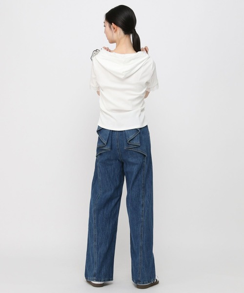 3.3 Field Trip （3.3フィールドトリップ）の「3.3 Field Trip／レースフード半袖パーカー（Tシャツ/カットソー・レディース・ブラック/ホワイト/グレー・FREE）」の21枚目の写真