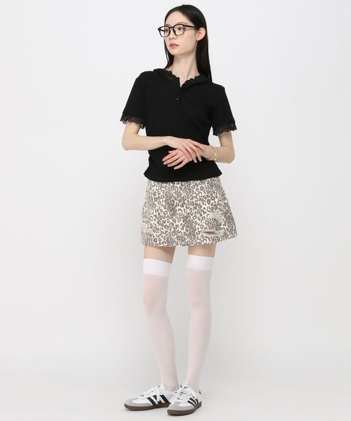 3.3 Field Trip （3.3フィールドトリップ）の「3.3 Field Trip／レースフード半袖パーカー（Tシャツ/カットソー・レディース・ブラック/ホワイト/グレー・FREE）」の14枚目の写真