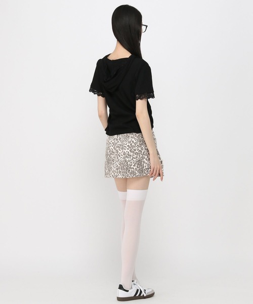 3.3 Field Trip （3.3フィールドトリップ）の「3.3 Field Trip／レースフード半袖パーカー（Tシャツ/カットソー・レディース・ブラック/ホワイト/グレー・FREE）」の12枚目の写真