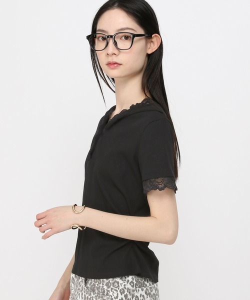 3.3 Field Trip （3.3フィールドトリップ）の「3.3 Field Trip／レースフード半袖パーカー（Tシャツ/カットソー・レディース・ブラック/ホワイト/グレー・FREE）」の10枚目の写真