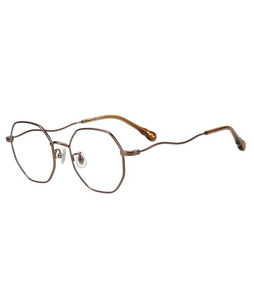 Zoff(ゾフ)の「【きりまるさんコラボ】ウェリントン型 メガネ|多角形フレーム|伊達メガネ 度付きメガネ|レディース|うねうね 波型|Zoff|Kirimaru(メガネ・レディース・ブラウン系その他4/ブラウン系その他/ブラウン・FREE)」の5枚目の写真