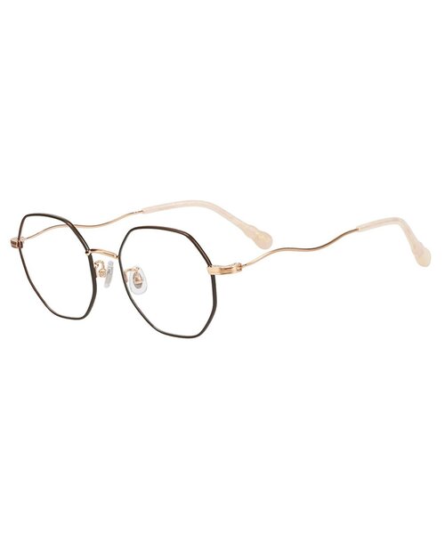 Zoff(ゾフ)の「【きりまるさんコラボ】ウェリントン型 メガネ|多角形フレーム|伊達メガネ 度付きメガネ|レディース|うねうね 波型|Zoff|Kirimaru(メガネ・レディース・ブラウン系その他4/ブラウン系その他/ブラウン・FREE)」の14枚目の写真