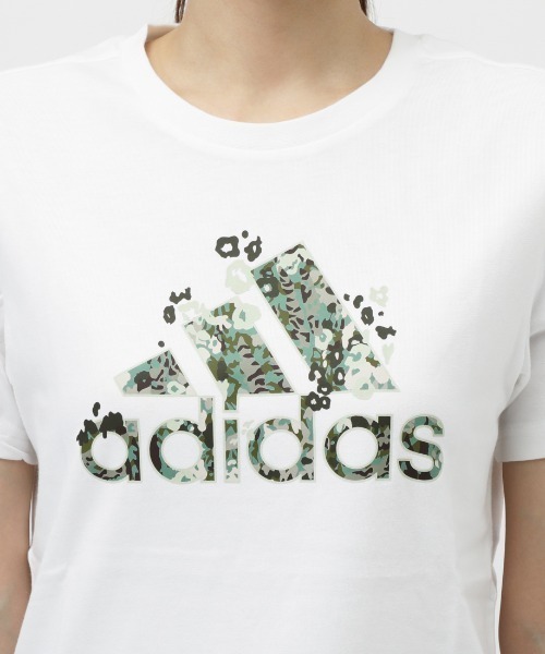 adidas（アディダス）の「アディダス adidas フローラル バッジ オブ スポーツ グラフィック半袖Tシャツ（Tシャツ/カットソー・レディース・ホワイト/ライラック/ブラック・S/M/L/XL）」の8枚目の写真