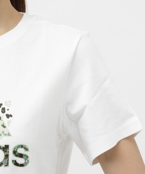adidas（アディダス）の「アディダス adidas フローラル バッジ オブ スポーツ グラフィック半袖Tシャツ（Tシャツ/カットソー・レディース・ホワイト/ライラック/ブラック・S/M/L/XL）」の9枚目の写真
