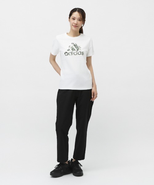 adidas（アディダス）の「アディダス adidas フローラル バッジ オブ スポーツ グラフィック半袖Tシャツ（Tシャツ/カットソー・レディース・ホワイト/ライラック/ブラック・S/M/L/XL）」の5枚目の写真