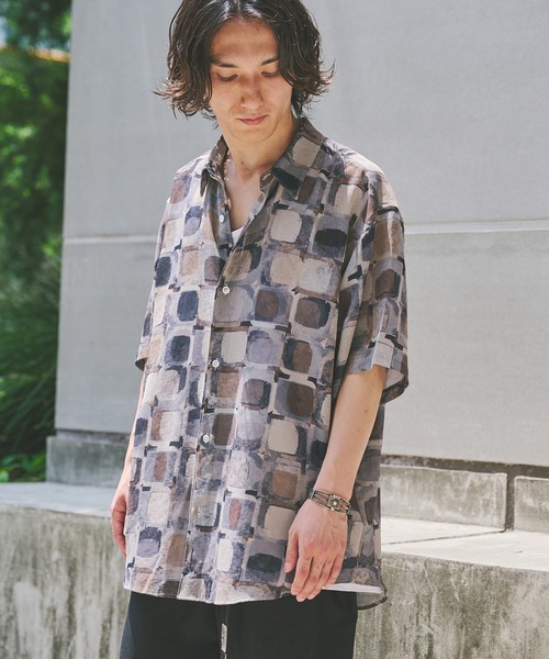 JOURNAL STANDARD(ジャーナルスタンダード)の「”吸水速乾 / 通気性” EVALET ライト メッシュ パターン シャツ(シャツ/ブラウス・メンズ・その他/ブラウン系その他/ブルー系その他/コバルトブルー/ライトグレー・LARGE/MEDIUM/SMALL)」の3枚目の写真