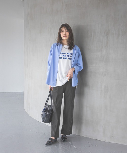 GLOBAL WORK（グローバルワーク）の「スゴラクストレッチスリットパンツ/323390（その他パンツ・レディース・ブラック/チャコールグレー/ホワイト・MEDIUM/SMALL/LARGE）」の4枚目の写真