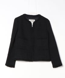 歳末SALE！ルネ　ノーカラーベロアコート 38 ブラック 歳末SALE！ルネ ノーカラーベロアコート 38 ブラック - メルカリ