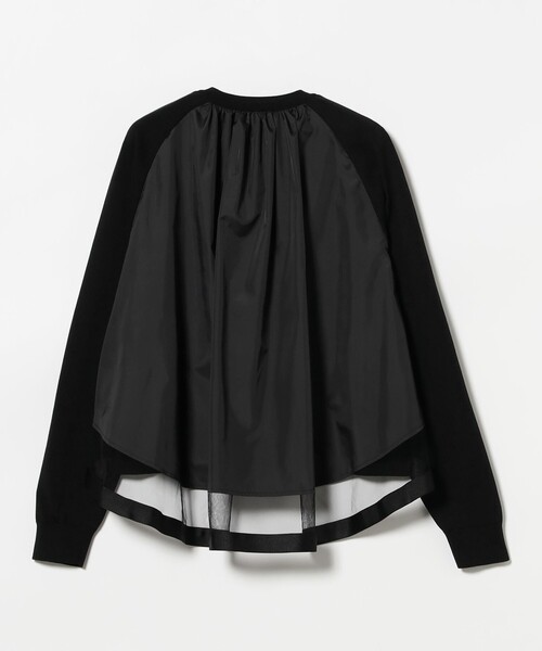 EFFE BEAMS（エッフェビームス）の「バック タフタ カーディガン（カーディガン/ボレロ・レディース・ブラック/ネイビー・ONE SIZE）」の9枚目の写真