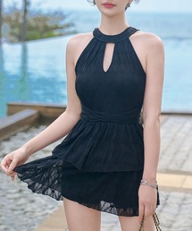 TeddyShop（テディショップ）の「レディース水着 バックレースワンピ風ハイネックオールインワン水着 [大きいサイズ有]（水着）」