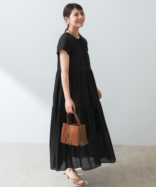 □美品◆ロッソ◆F by ROSSO イージーケアティアードボリュームワンピース F by ROSSO（エフバイロッソ）の「F by ROSSO イージーケア