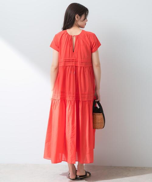 セール】F by ROSSO コットンボイルタックティアードワンピース