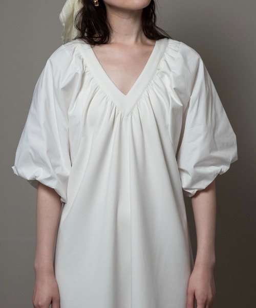 ワンピース lawgy different materials v neck tiered セール】different materials v neck tiered op / ディファ