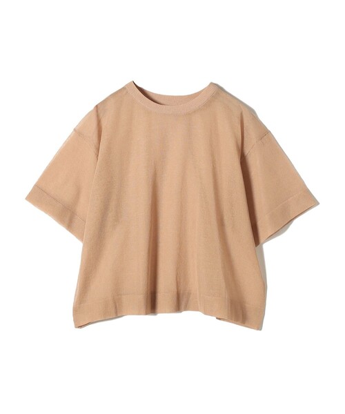 SHIPS Colors(シップス カラーズ)の「SHIPS Colors:〈手洗い可能〉シアー ニット TEE(ニット/セーター・レディース・ベージュ/ライトグレー/ブラック・ONE SIZE)」の3枚目の写真