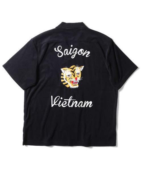 HOUSTON パイル素材ブラック ボーリングシャツ HOUSTON シャツ パイルボーリングシャツ(VIETNAM) メンズ