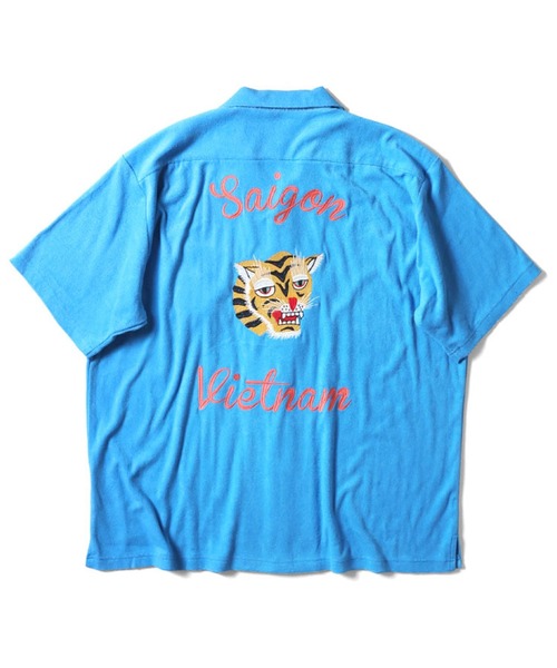 HOUSTON（ヒューストン）の「HOUSTON パイルボーリングシャツ(VIETNAM)（シャツ/ブラウス・メンズ・ピンク/ブラック/ブルー・MEDIUM/X-LARGE/XX-LARGE/LARGE）」の5枚目の写真