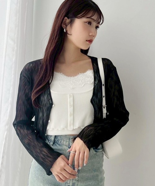 one after another NICE CLAUP(ワンアフターアナザーナイスクラップ)の「レイヤードキャミソール(キャミソール・レディース・オフホワイト/ホワイト系その他/ドット/ブラック・FREE)」の7枚目の写真