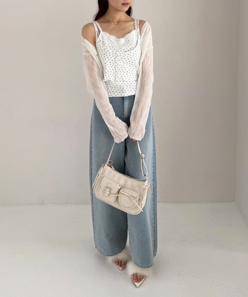 one after another NICE CLAUP(ワンアフターアナザーナイスクラップ)の「レイヤードキャミソール(キャミソール・レディース・オフホワイト/ホワイト系その他/ドット/ブラック・FREE)」の12枚目の写真