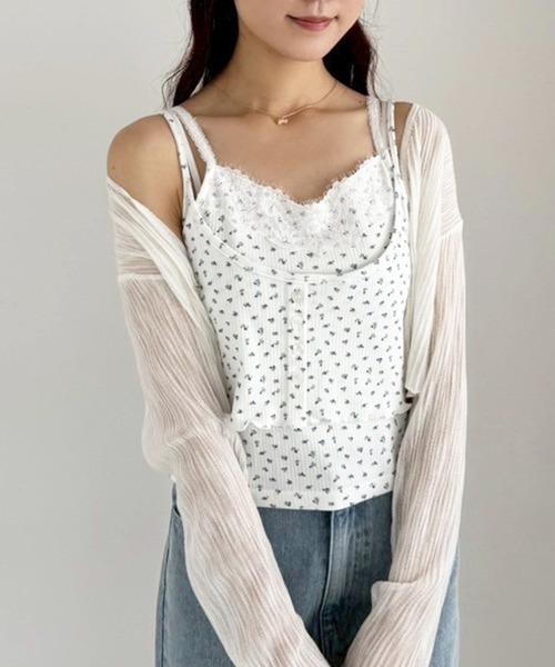 one after another NICE CLAUP(ワンアフターアナザーナイスクラップ)の「レイヤードキャミソール(キャミソール・レディース・オフホワイト/ホワイト系その他/ドット/ブラック・FREE)」の14枚目の写真