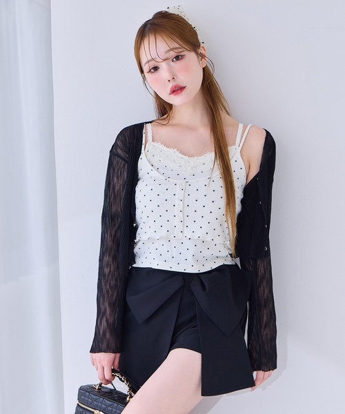 one after another NICE CLAUP(ワンアフターアナザーナイスクラップ)の「レイヤードキャミソール(キャミソール・レディース・オフホワイト/ホワイト系その他/ドット/ブラック・FREE)」の19枚目の写真