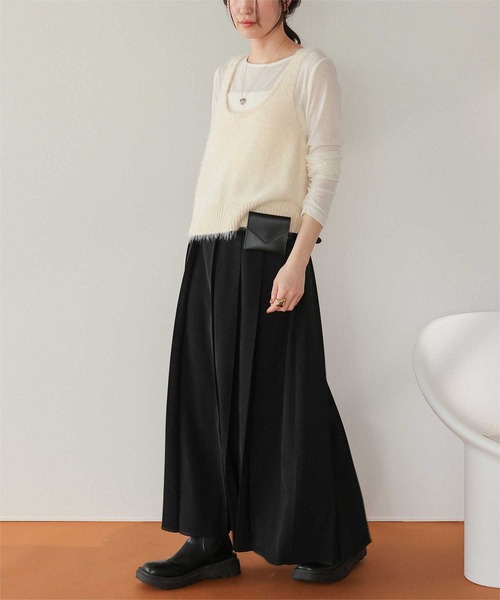 titivate（ティティベイト）の「サイドスリットプリーツスカート（スカート・レディース・チャコール/ベージュ/ブラック・S/L/M）」の15枚目の写真