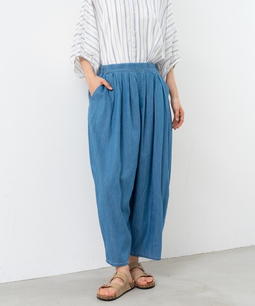 refinedworks(リファインドワークス)の「【refinedworks】丸みのある カーブデニムパンツ(デニムパンツ・レディース・ブルー/インディゴブルー・FREE)」の3枚目の写真