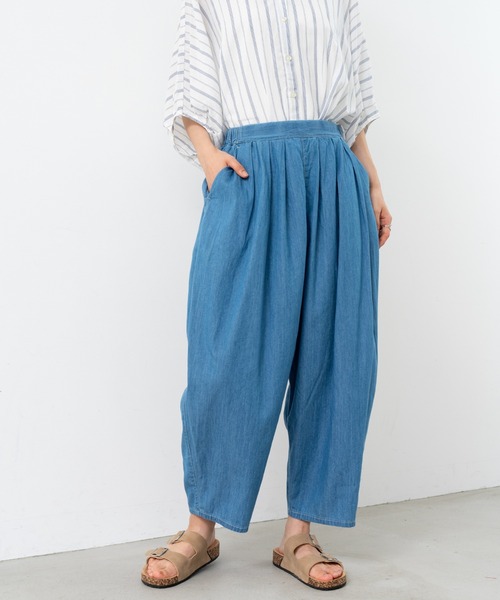 refinedworks(リファインドワークス)の「【refinedworks】丸みのある カーブデニムパンツ(デニムパンツ・レディース・ブルー/インディゴブルー・FREE)」の4枚目の写真