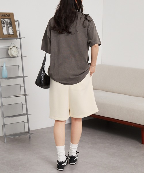 MONO-MART（モノマート）の「イージードライ ワイドダンボールスウェットショートパンツ（その他パンツ・レディース・ネイビー/ワイン系/ベージュ/杢グレー/ブラック・L/M/S）」の21枚目の写真