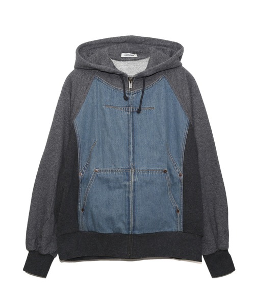 UNDERCOVER（アンダーカバー）の「UP2E1806（パーカー・レディース・ヘザーチャコール/ブラック・1/2）」の2枚目の写真