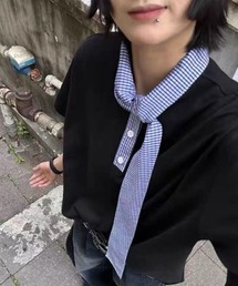 FreeZone（フリーゾーン）の「チェックスカーフデザインカラーTシャツ（Tシャツ/カットソー・メンズ）」
