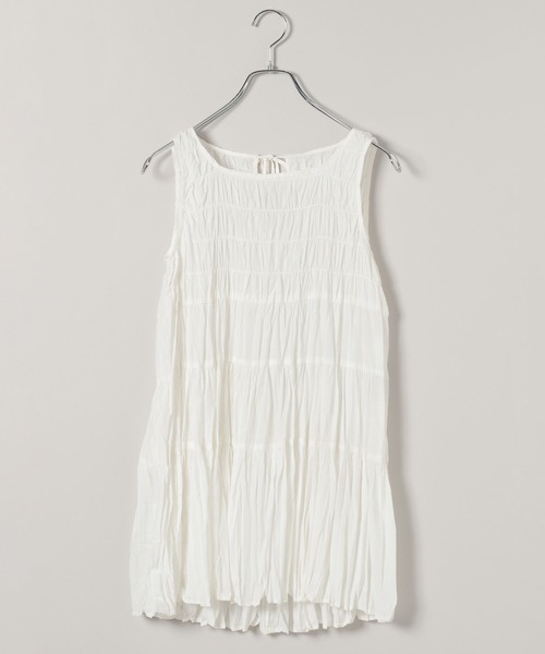 A part by（アパートバイ）の「シャーリングチュニック（シャツ/ブラウス・レディース・オフホワイト/イエロー系その他2/ブラック・FREE）」の6枚目の写真