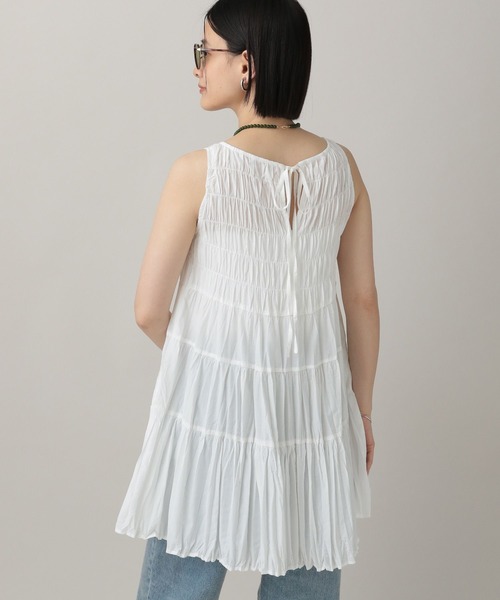 A part by（アパートバイ）の「シャーリングチュニック（シャツ/ブラウス・レディース・オフホワイト/イエロー系その他2/ブラック・FREE）」の8枚目の写真